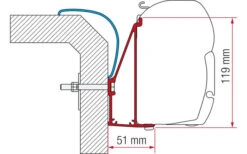 Fiamma Markisenadapter Rapido Serie 6 Wandmontage 350