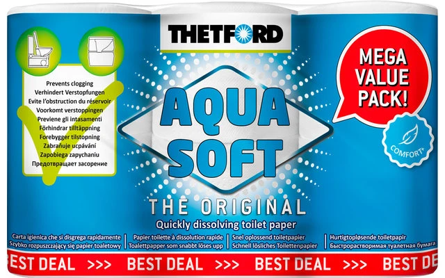 Thetford Aqua Soft Comfort+ Toilettenpapier Vorteilspackung (6 Statt 4 Rollen) 1 Thetford Aqua Soft Comfort+ Toilettenpapier Vorteilspackung (6 Statt 4 Rollen)