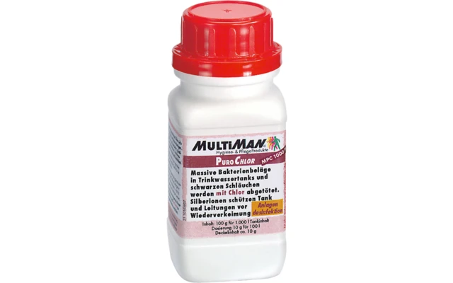 MultiMan PuroChlor Frischwasser Desinfektion 100g Für 1000 Liter 1 MultiMan PuroChlor Frischwasser Desinfektion 100g Für 1000 Liter